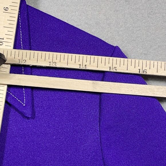 VTG NRC Fashions Blouse Women Purple Dagger Collar Button Up 60s 70s Mod MCM - Picture 11 of 14